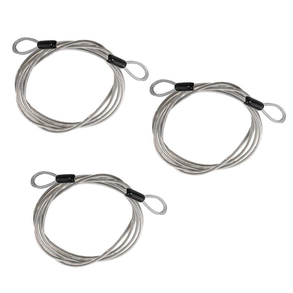 3Pcs Wire Rope 2M Braided Stainless Steel Cable Corrosion Resistant Flexible Hard Sturdy for Cable Railing Picture Hanging Crimp