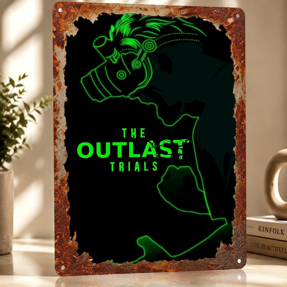 The Outlast Trials Game D Texture Metal Poster Customized Wall Art Tin Sign Gift for Mancave Decoration Room Accessories Bar