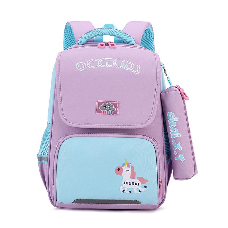 

Новые ученики начальной школы розового цвета, чтобы снизить нагрузку и защитить позвоночник Дети среднего и старшего возраста начальной школы