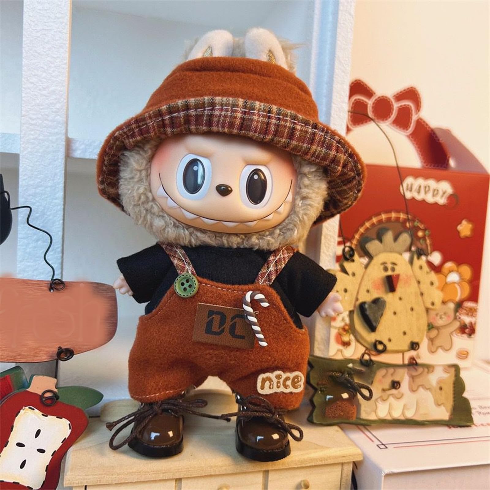 

[FUYUERO] Набор костюмов для переодевания Лабубу для плюшевых кукол Лабубу 17 см, Дизайнерский стиль, Стильный, Шикарный координационный набор костюмов (LBB-004, Кукла продана