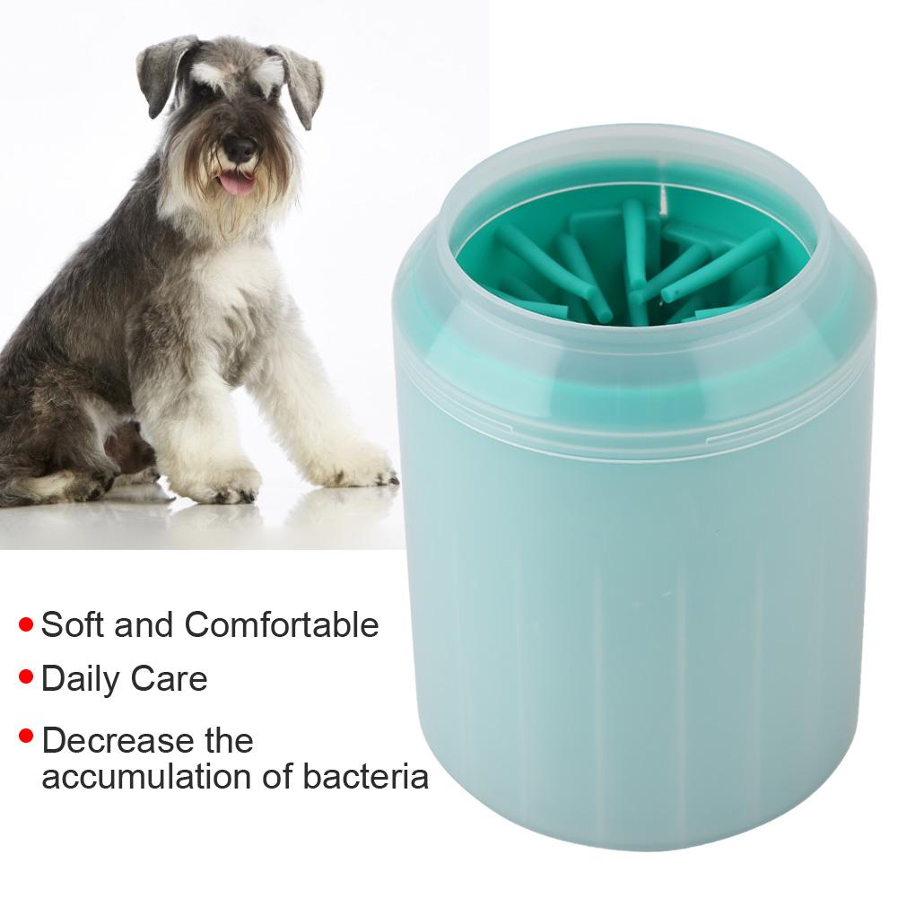 Removable Dog Paw Cleaner Cup Pet Cleaning Brush Cup Dog Foot Cleaning Cup Tool (Green)