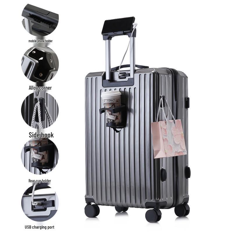 Li Shen Hardside Spinner Luggage with Cup Holder