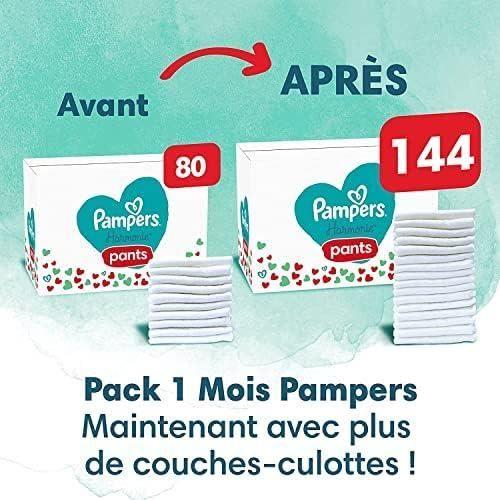 Pampers 144 Couches-Culottes Bébé Harmonie Pants Taille 5 (12-17 Kg), Pack 1 Mois, 100% D'absorption Pampers & Des Ingrédients D'ori