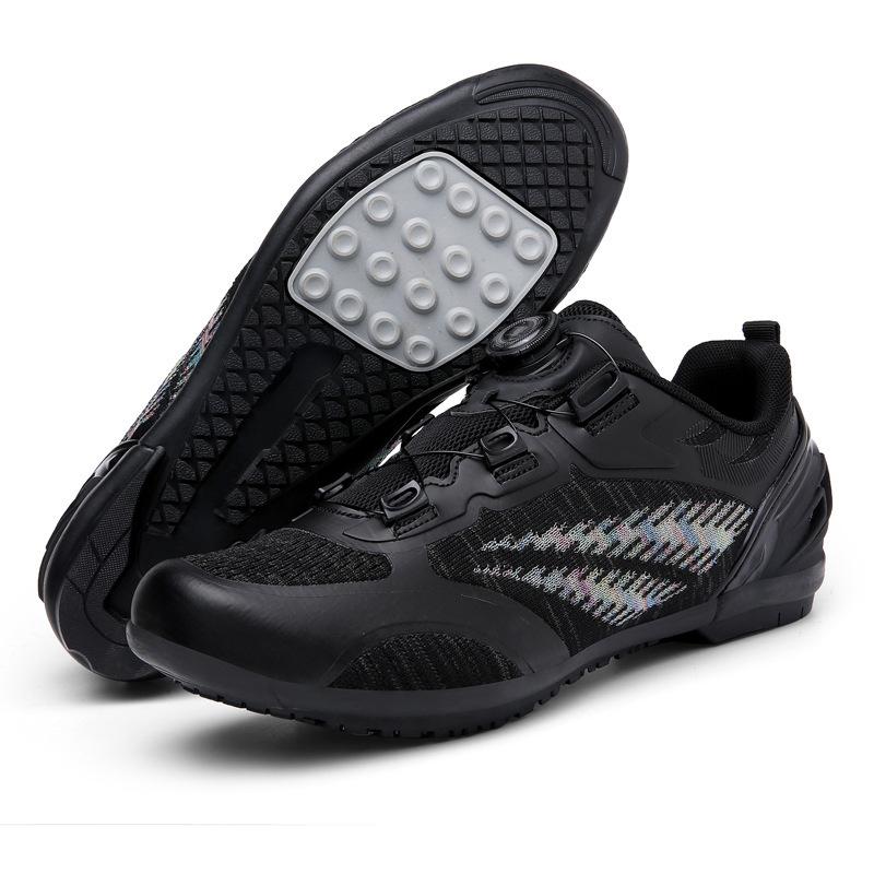 Foreign trade mesh breathable bicycle shoes cycling shoes men and women road bike lock shoes mountain bike shoes
