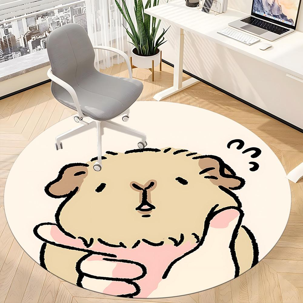 1 Stück Hamster Büro Runder Teppich, Rutschfest, Weich und Langlebig, Büroteppich für Innendekoration, Perfekt für Büro, Schöne Dekoration yy260323024