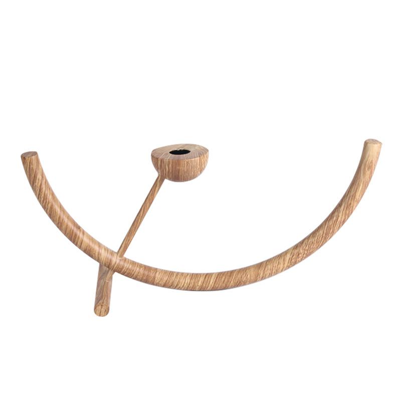 Creative Geometric Art Candle Holder Metal Semicircular Candle Holder Sales Office Model Room Dining Table Imitation Wood Grain Ornaments