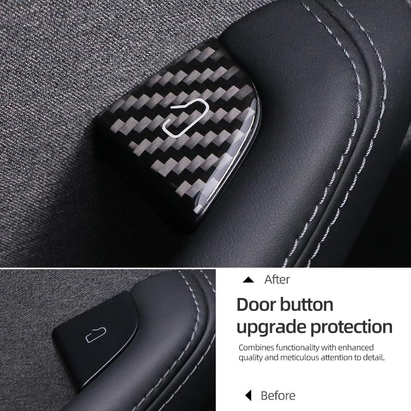 For Tesla Model Y 2019-2026 Juniper Model 3 Highland 2026 Carbon Fiber Car Interior Door Switch Button Trim Stickers Accessories