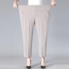 Middle Aged Women's Pants Summer Thin High Waiste Elastic Loose Straight Pants Casual Trousers