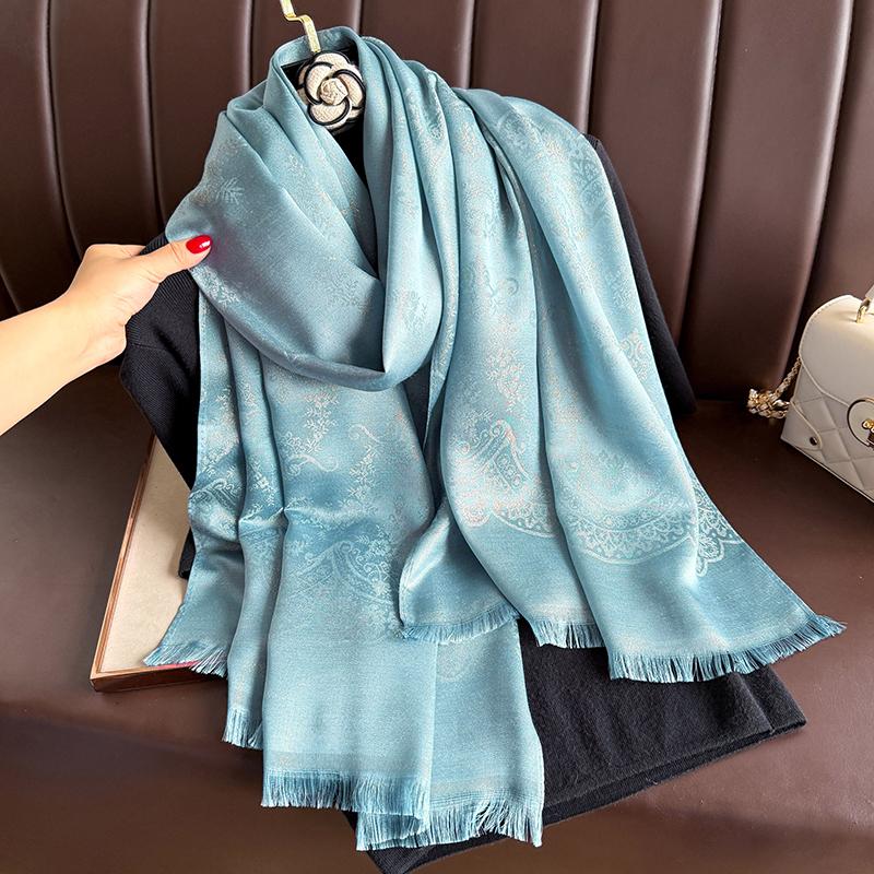 New Brand Summer Women's Hijabs Floral Shinny Gold Wire Shawls Party Scarves Sun Protection Viscose Wraps Beach Headscarf