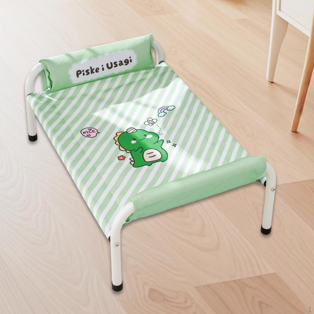 Elevated Dog Bed Pet Metal Frame Hammock Raised Cot for Puppy Kitten Cats Dogs