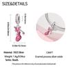 Charm Genuine Copper Pink High-Heeled Shoe Pendants Bead Fits Bracelets Do-It-Yourself Beautiful Gifts Women Delicate Jewellery Access