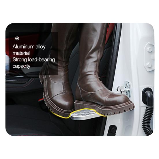 Degrau Dobrável para Porta de Carro com Superfície Antiderrapante Universal Barra de Teto de Lingote de Alumínio Degrau Peças Automotivas para SUV RV Off-Road