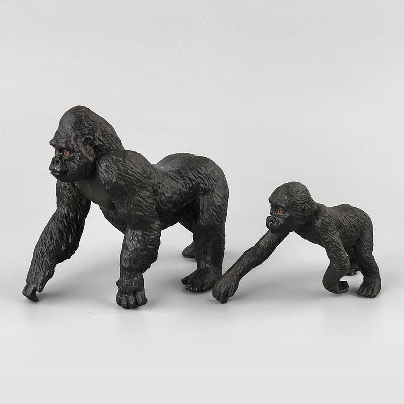 Wild Forest Animal Model Simulation Chimpanzee Family, Static Ornament Doll Toy