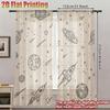 2PCS Digital Printed Sheer Curtain, Saturn Astronaut Space Print, Cosmic Galaxy Sci Fi for Living Room Bedroom Home Decor