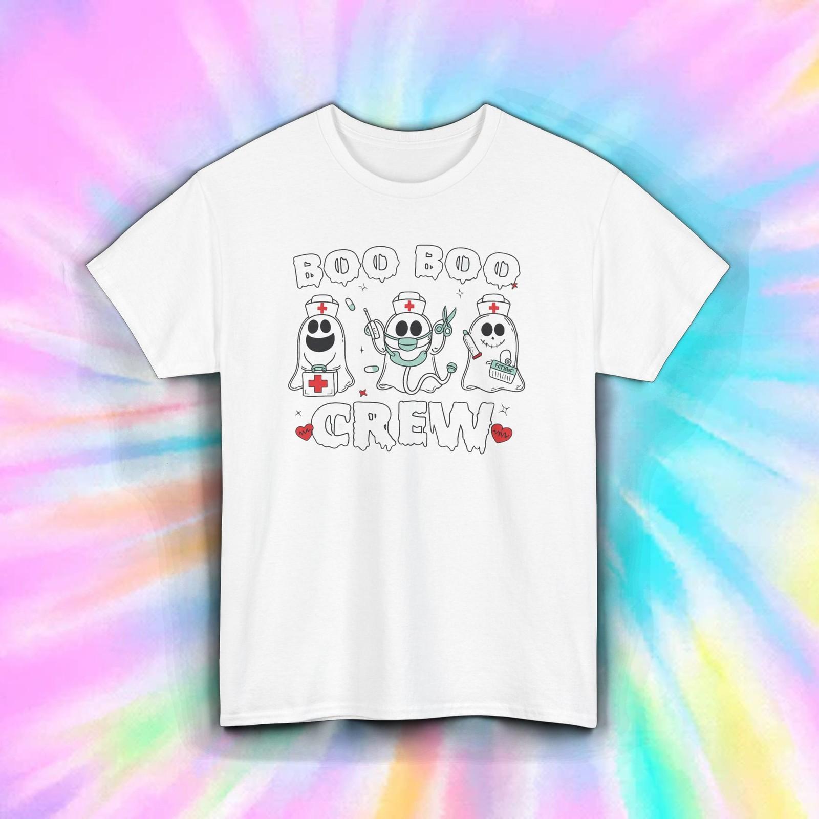 Boo Boo Crew Nurse Shirt | Funny Ghost Halloween Medical Scrub Tee S-5XL L