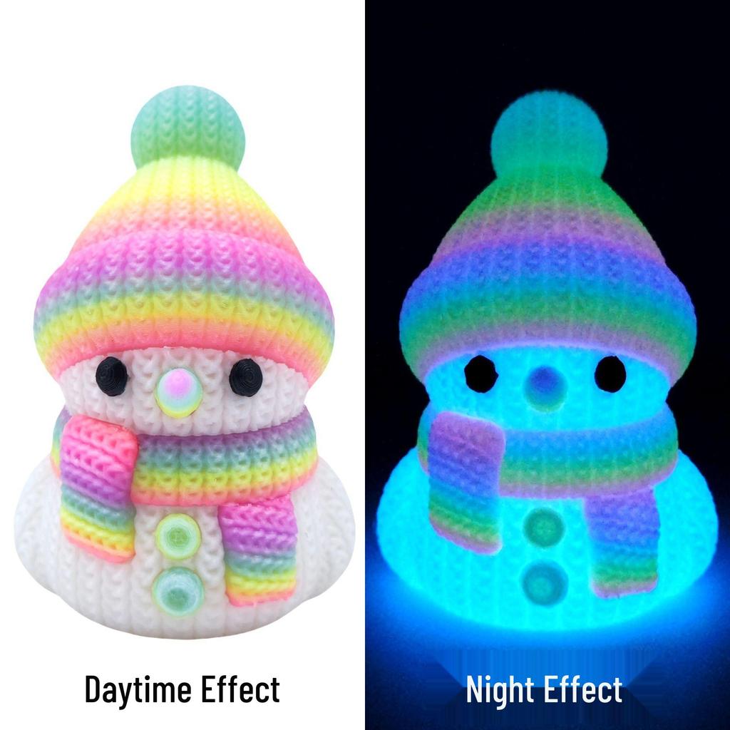 Luminous 3D Printed Knit Snowman Ornament Doll