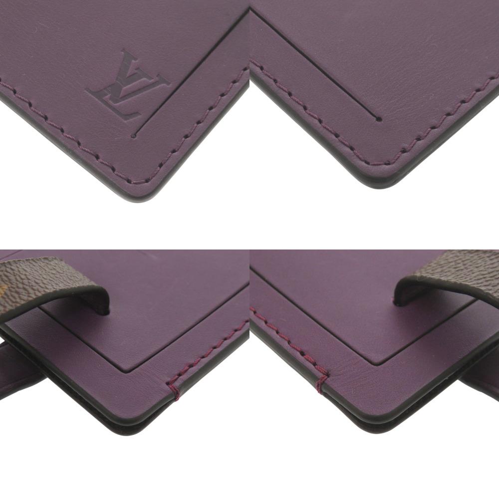 Used AUTHENTIC LOUIS VUITTON Name tag Porte address KetchuKey Holder purple Leather/MonogramCanvas