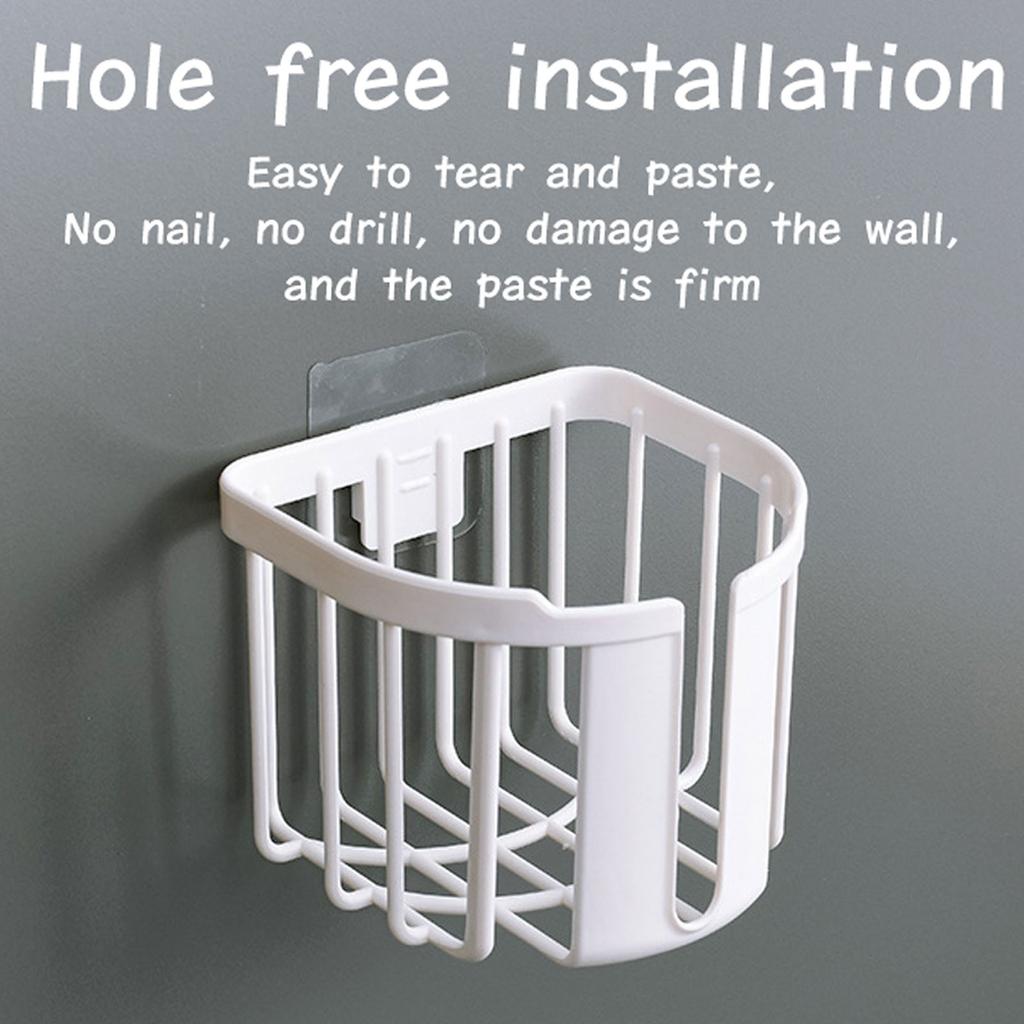 Bathroom Perforated Wall Hanging Shelf Rack Free Iron Bathroom Tissue Holder