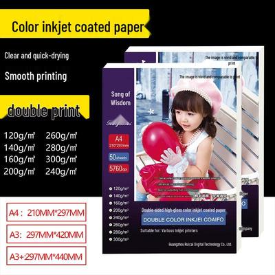 Double-Sided High Gloss Inkjet Paper: A3 & A4, 120g-300g, Photo Quality