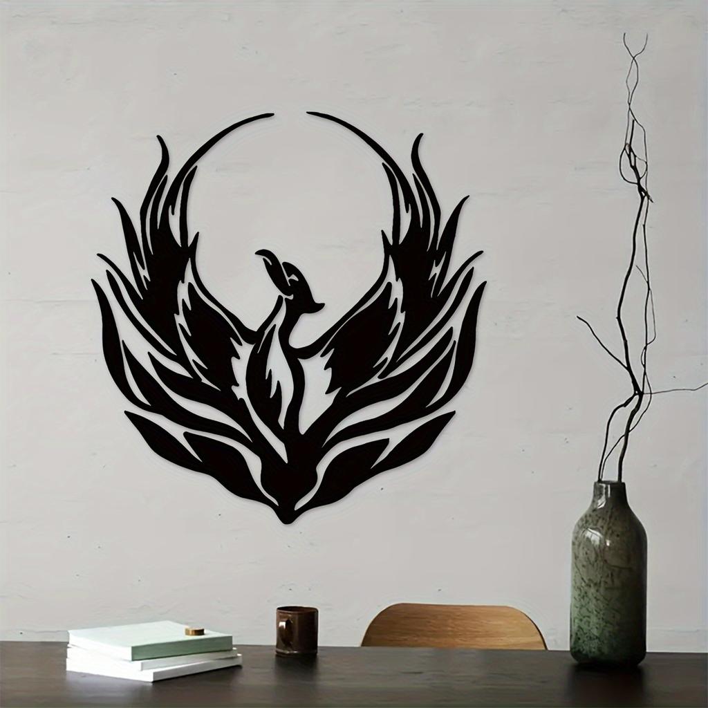 1pc Modern Phoenix Metal Wall Art Decor Home Gift Indoor Unique Halloween Christmas New Year