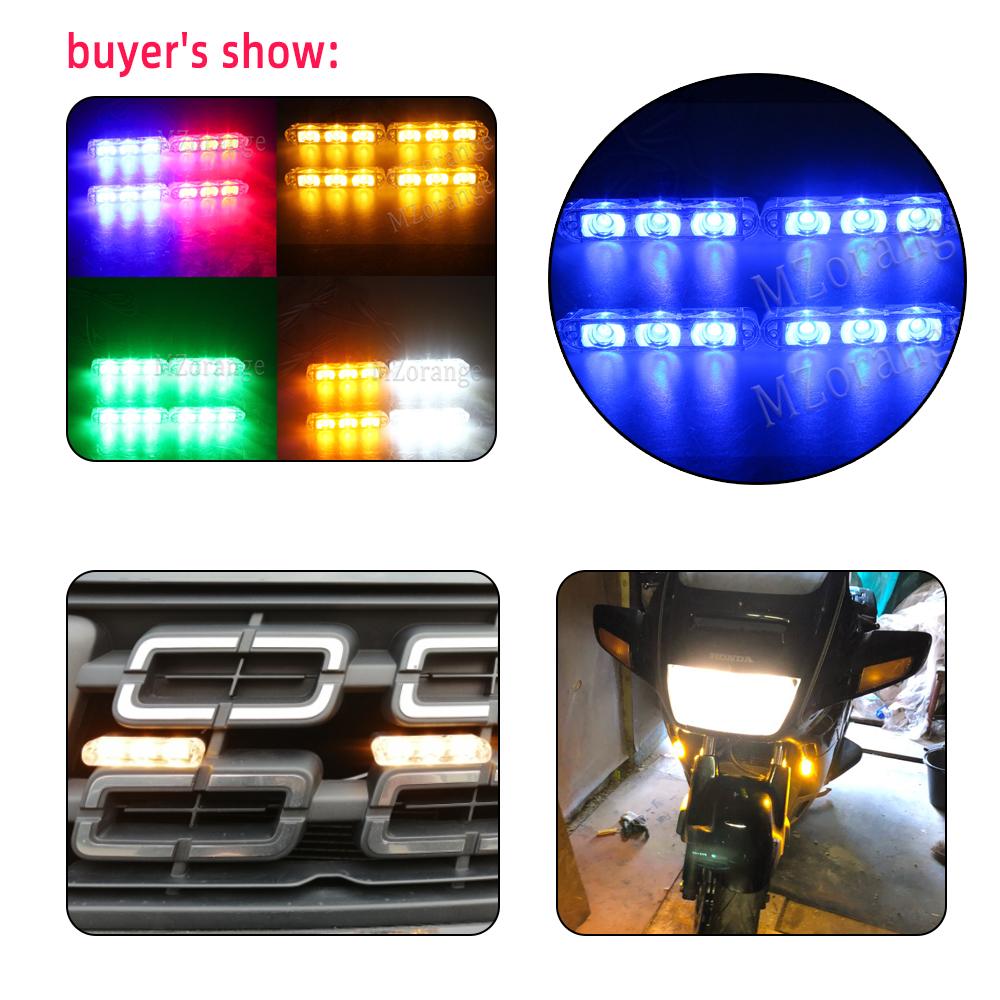 4*3 LED Polizeilichter für Auto FSO Stroboskoplicht Drahtlose Fernbedienung Krankenwagen 12V Warnung Notfall Blinken Stroboskop Autozubehör