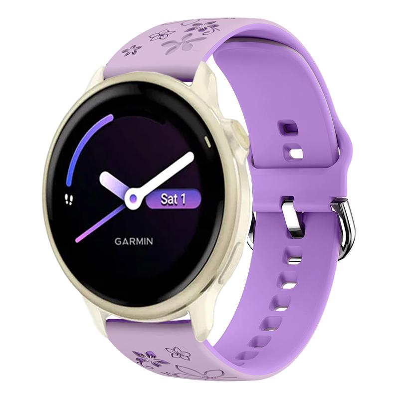20mm Laser graviertes Silikonarmband Bequem für Garmin Vivoactive 6 Ersatzarmband für Forerunner 570 42MM
