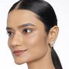 24 Kt Gold Plated Earrings With Green Coloured Flower Print For Women