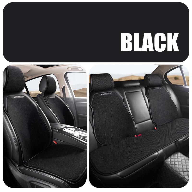Car Seat Cushion Four Season Universal Cushion Ventilation Cooling Pad Cotton Linen Half Wrapped Seat Cover Automotive Interior