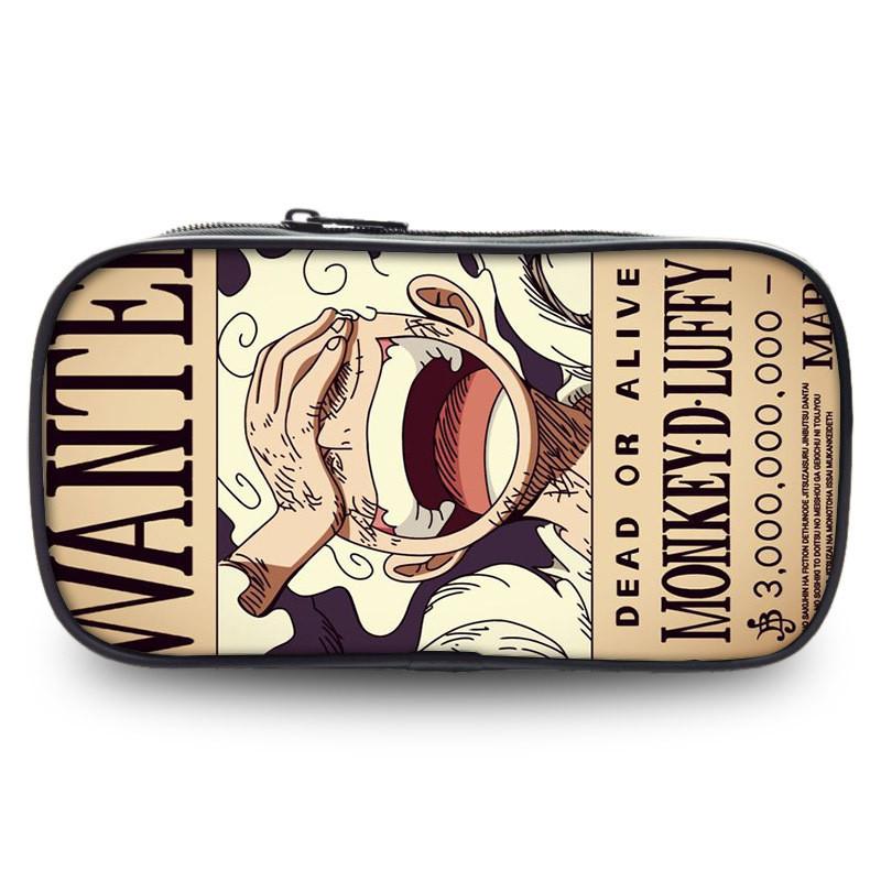 Stylish One Piece Student Pencil Case With Luffy And Zoro Skill Print Oxford Material