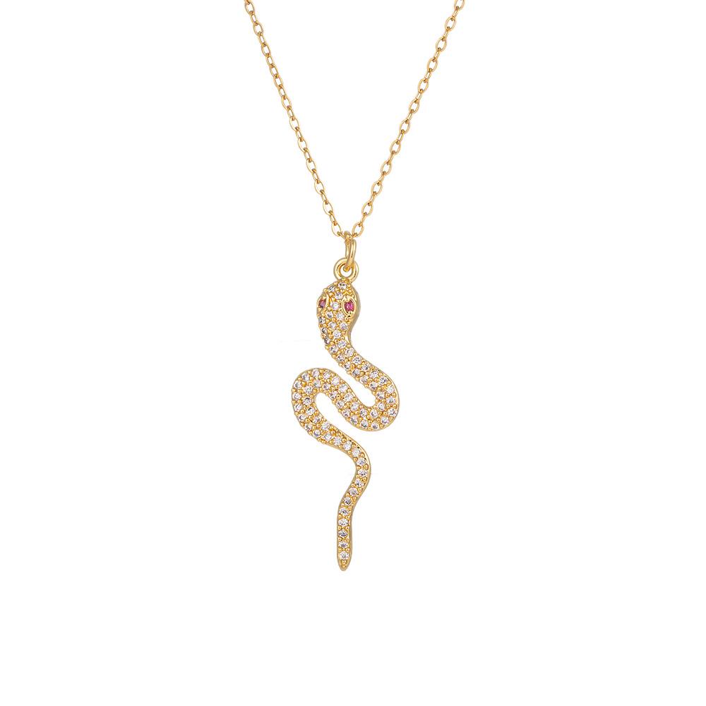 Chic Non-Fading Titanium Steel Necklace for Women with Unique Design and Sparkling Copper Pendant