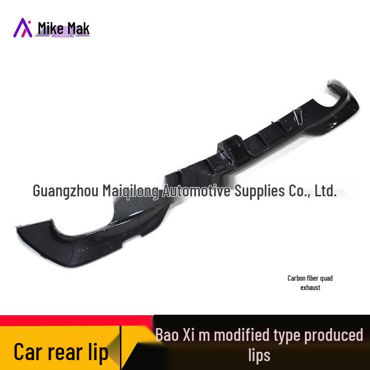 BMW 3 Series G20/G28 Quad Outlet Rear Lip: Matte/Gloss Black & Carbon Fiber Pattern with LED Light