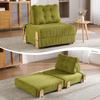 Un fauteuil confortable en velours côtelé – un canapé-lit pliant avec pieds en bois, idéal pour les petits appartements et les chambres à coucher (Velours côtelé vert fruit)