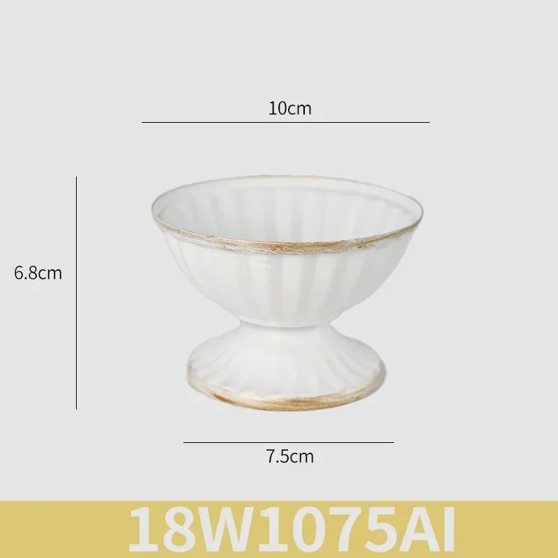 European White Iron Art Vase Florist Tall Cup Shape Flower Vase Arrangement Ornament Hotel Banquet Party Desktop Decoration