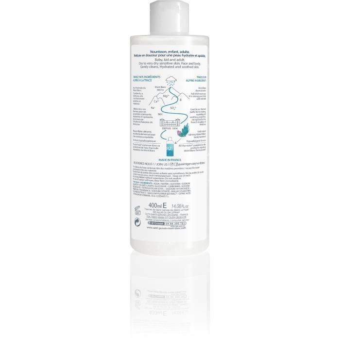 Gel Douche - SAINT-GERVAIS MONT BLANC - Surgras - 400 Ml - Hypoallergénique - Peaux Sèches