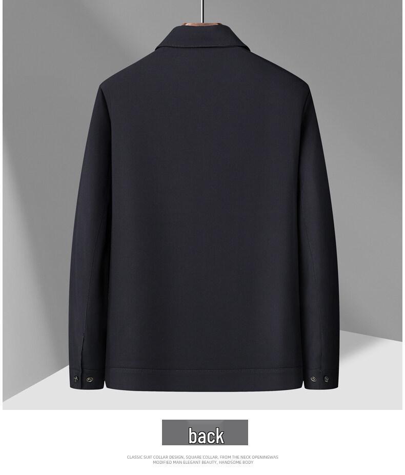 Popular Men's Spring Lapel Jacket for Middle-Aged & Elderly - Casual Dad's Coat for Civil Servants