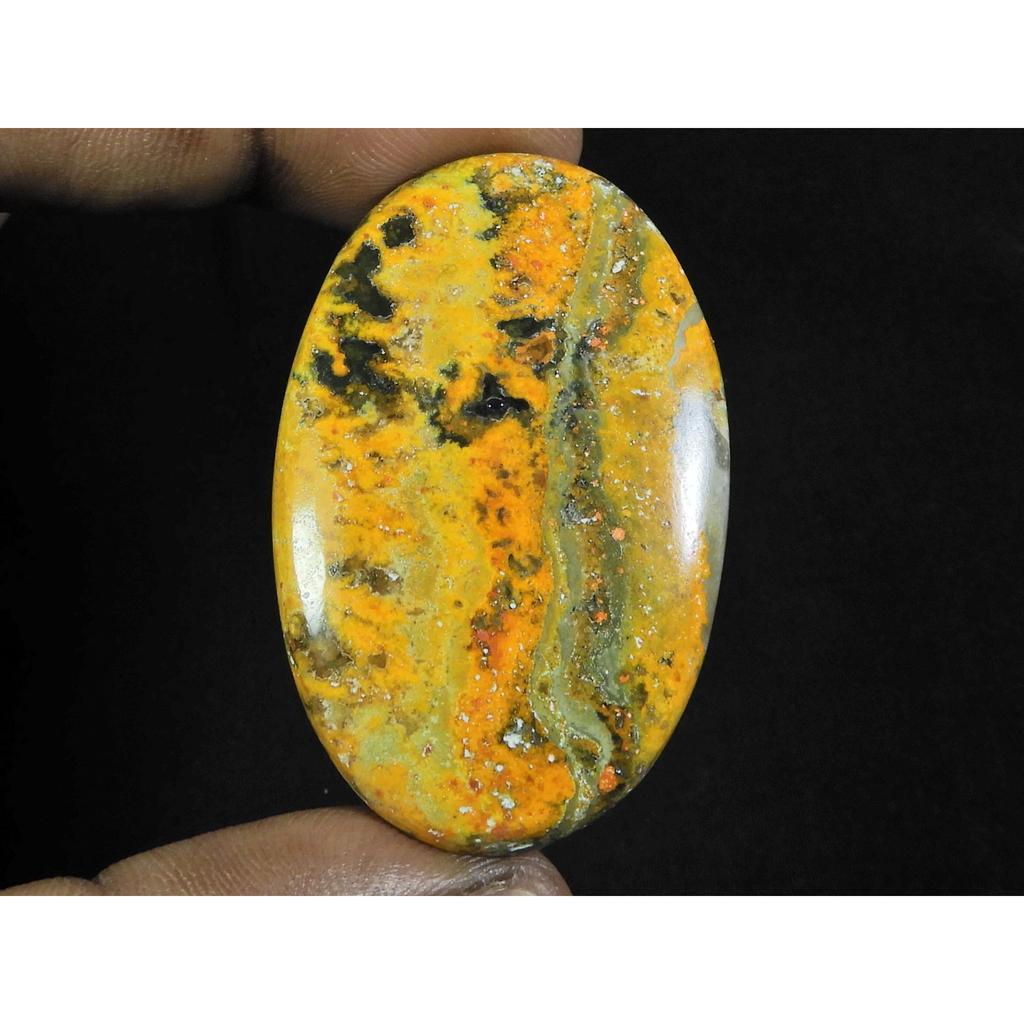 79Cts. Natural Bumble Bee Jasper Oval Cabochon Loose Gemstone 31X48X06 MM D-74