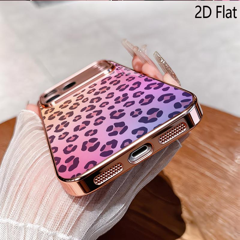 PurpLeo 2DFlat For iPhone17 18 16 15 14 13 12 11 Pro Max XS XR 8 7Plus Phone Cover Shockproof Protective Back Cover