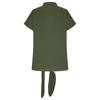 Women's Casual Short-Sleeve Cotton Linen Ruffled Button-Up Shirt