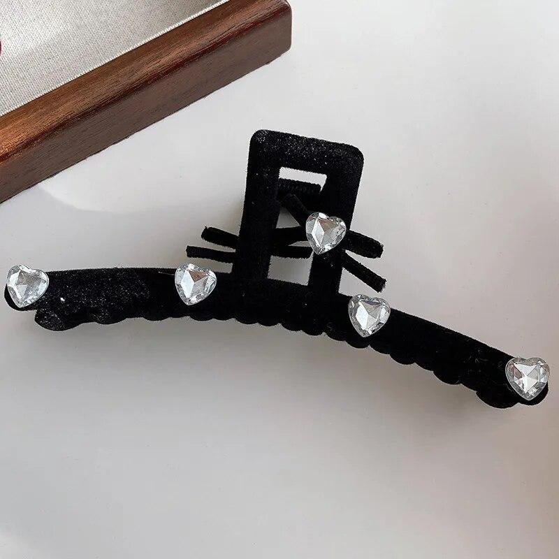 

Роскошные бархатные заколки для волос с бантом в виде акулы, модные стразы, большой коготь для волос, заколки для волос, заколки для волос для девочек, головные уборы, женские аксессуары для волос