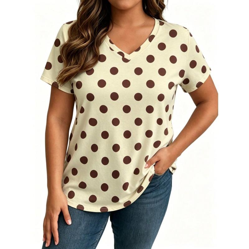 QICED Women's Fashion Casual V-Neck Short Sleeve Blouses & Shirts