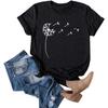 Cicy Bell Women's Dandelion Print T Shirts Cute Graphic Tees Short Sleeve Summer Cotton Tee Tops