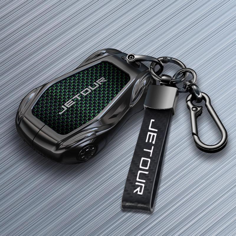For Jetour X90 Plus / X70 Pro / X95 / X70S Key Fob Cover - Premium Zinc Alloy Full Protection Case With Anti-Loss Keychain