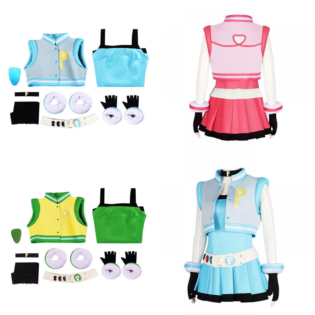 Colorful Polyester Powerpuff Girls Cosplay Costume Perfect For Halloween Or Stage Performances