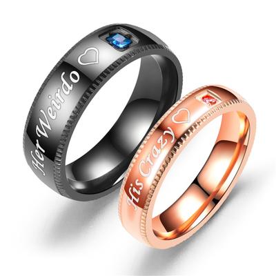 Her King His Queen with Zirconium Couple Ring Jewelry