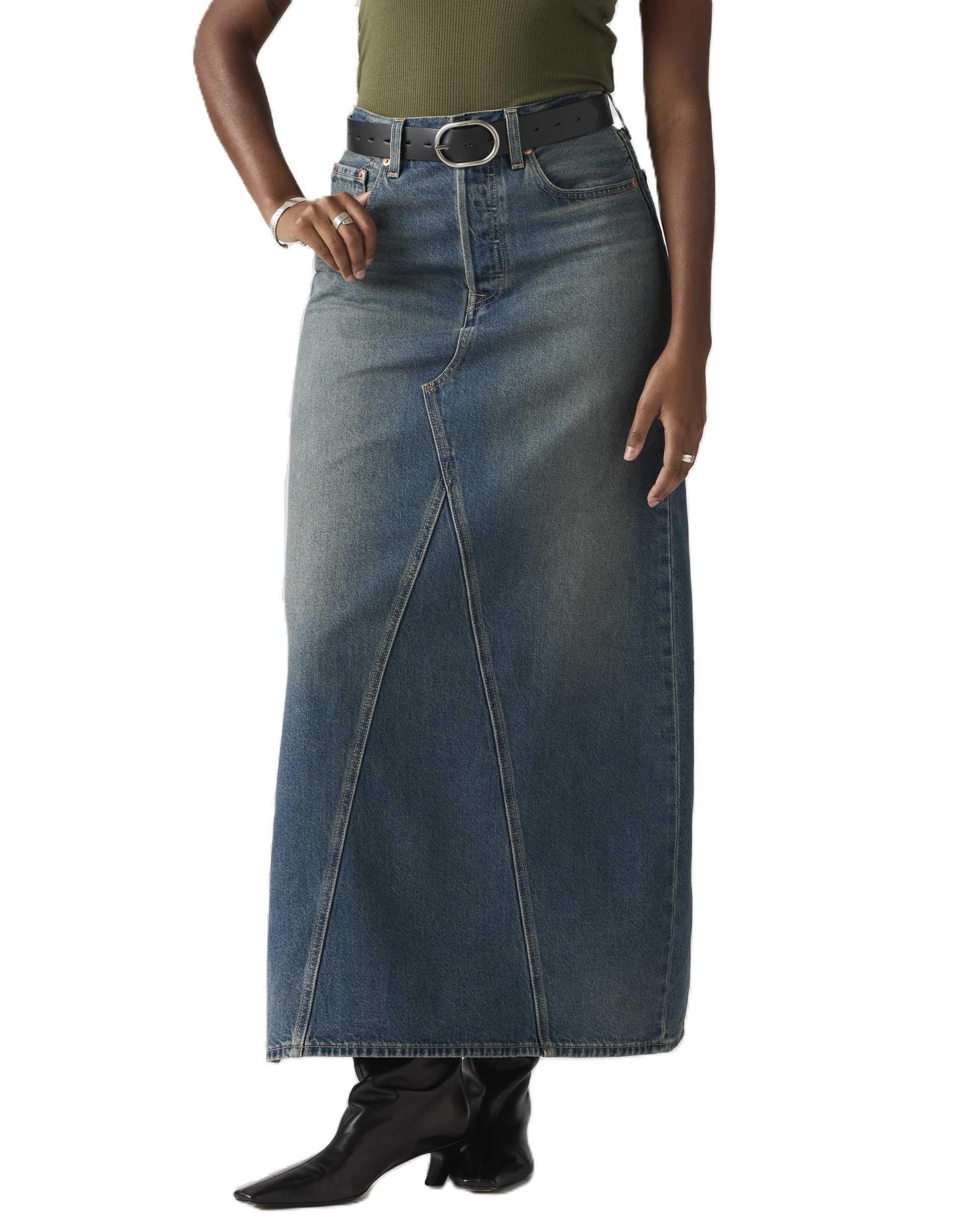 Levi s ICONIC Slit Maxi Skirt Women s A8727-0014 US W25