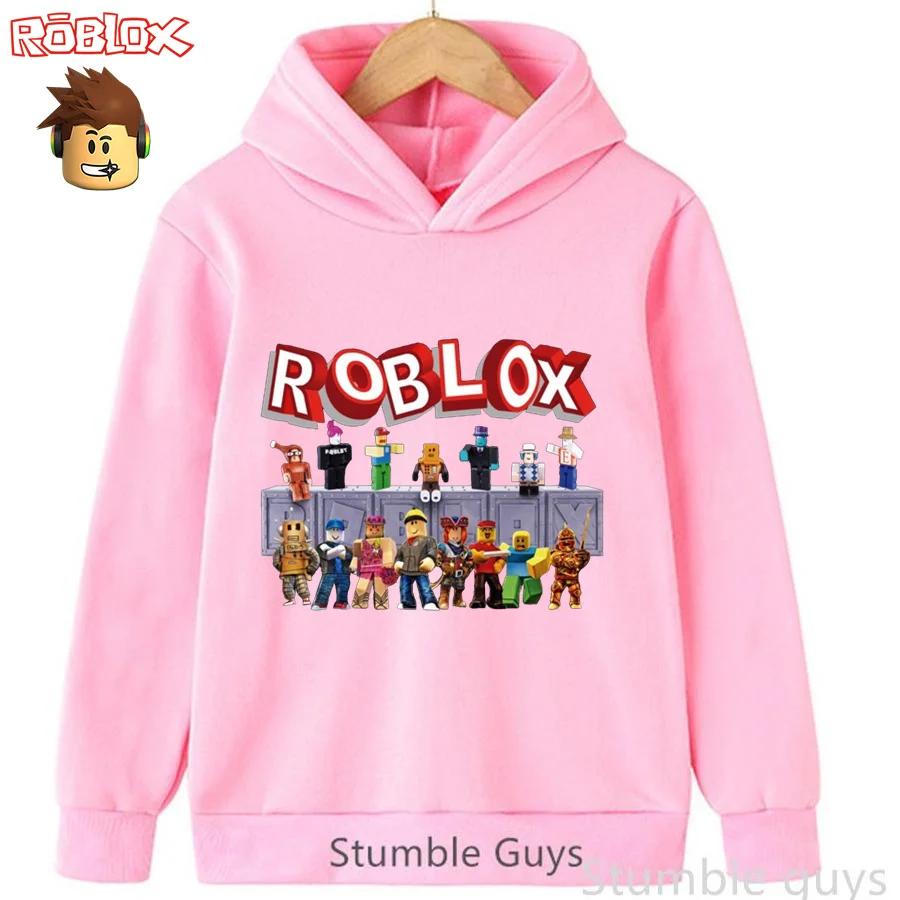 

Roblox Kids Hooded Outfit Autumn Sweatshirt Game Character Print Boys Girls Fashion Wear 110