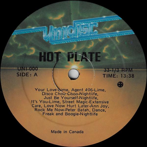 

12inch Record VARIOUS Hot Plate UNI000 Unidisc 1981 Canada Dance Electronica Used
