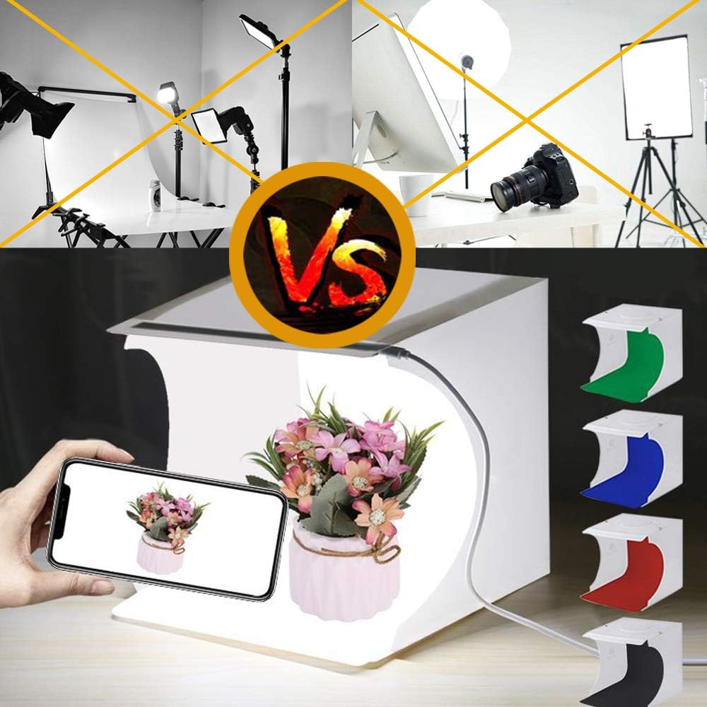 Mini Photo Studio Tent Jewelry Light Box Kit, SENLIXIN Portable Foldable Small Home Photography Studio Light Box Booth Shooting Tent with LED Light
