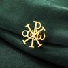 Dawapara Chi Rho Cross Brooch Pins Christogram Greek Symbol Religious Jesus Christian Jewelry Stainless Steel