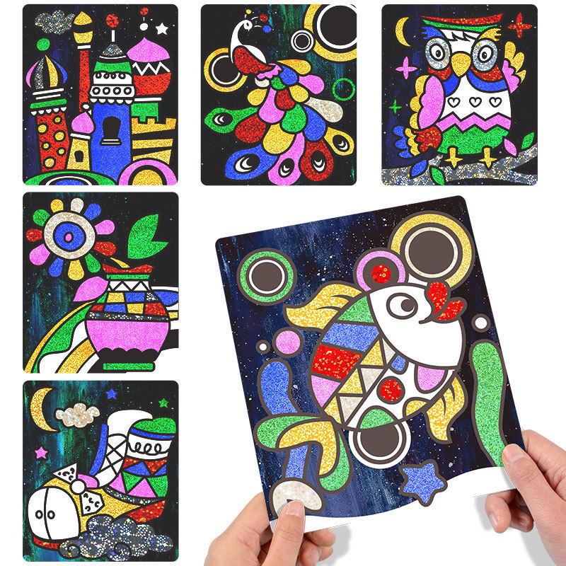 DIY Iridescent Magical Art Sticker Painting Set for Kids